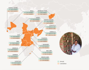 World Map of countries where FFF sends RUTF